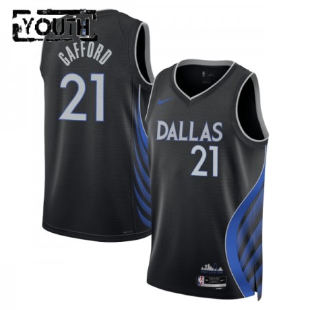 Barn Dallas Mavericks Tröja Daniel Gafford Nike 2025-26 City Edition Svart Swingman